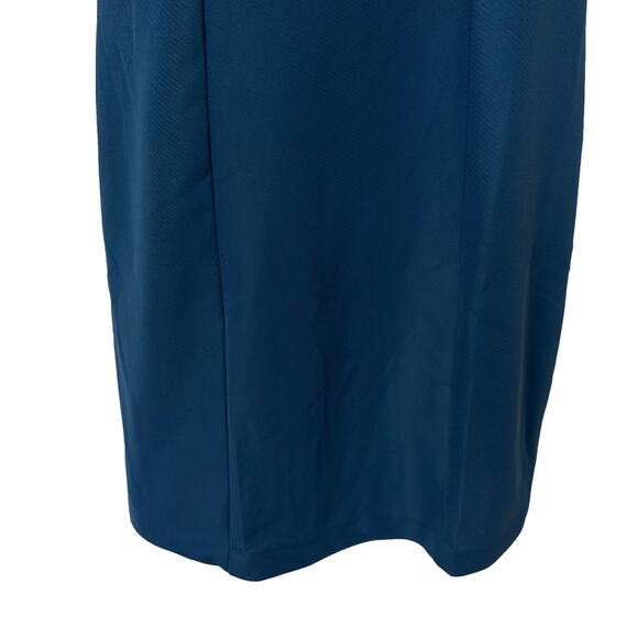 Vintage Mynette Dress Blue 60s Midi Length Short Sleeves Women's Size Large - Picture 8 of 13